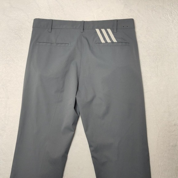 Adidas Pants Mens 32x32 Gray Golf Chino Slim Microfiber Polyester Pockets Flat - Picture 4 of 12